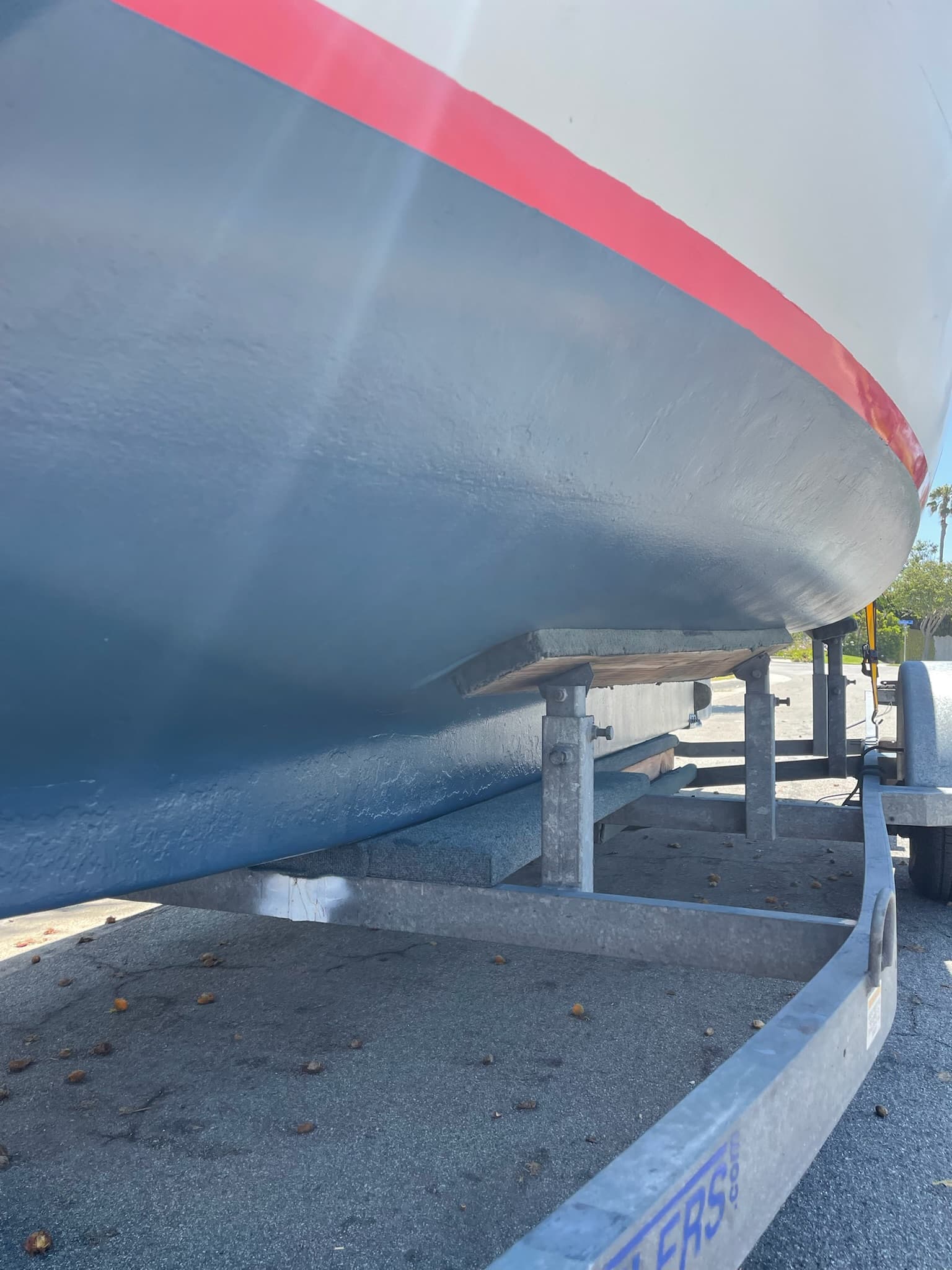 Duffy hull bottom after bottom paint restoration