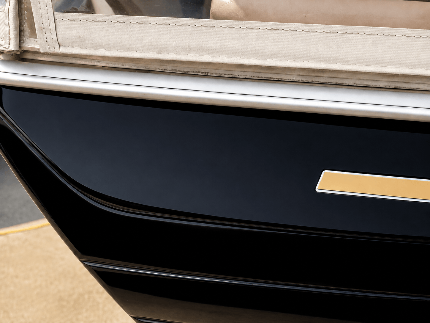Duffy hull after gloss restoration — deep shine and refreshed exterior finish
