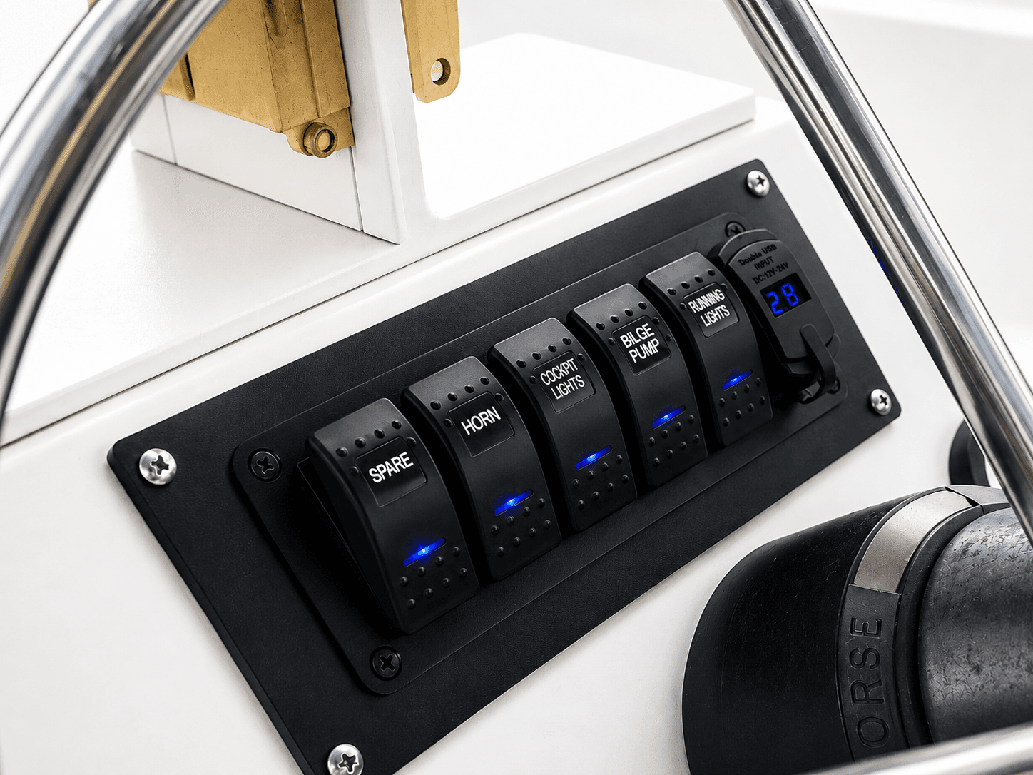 EBR custom electric boat switch panel and clean electrical restoration