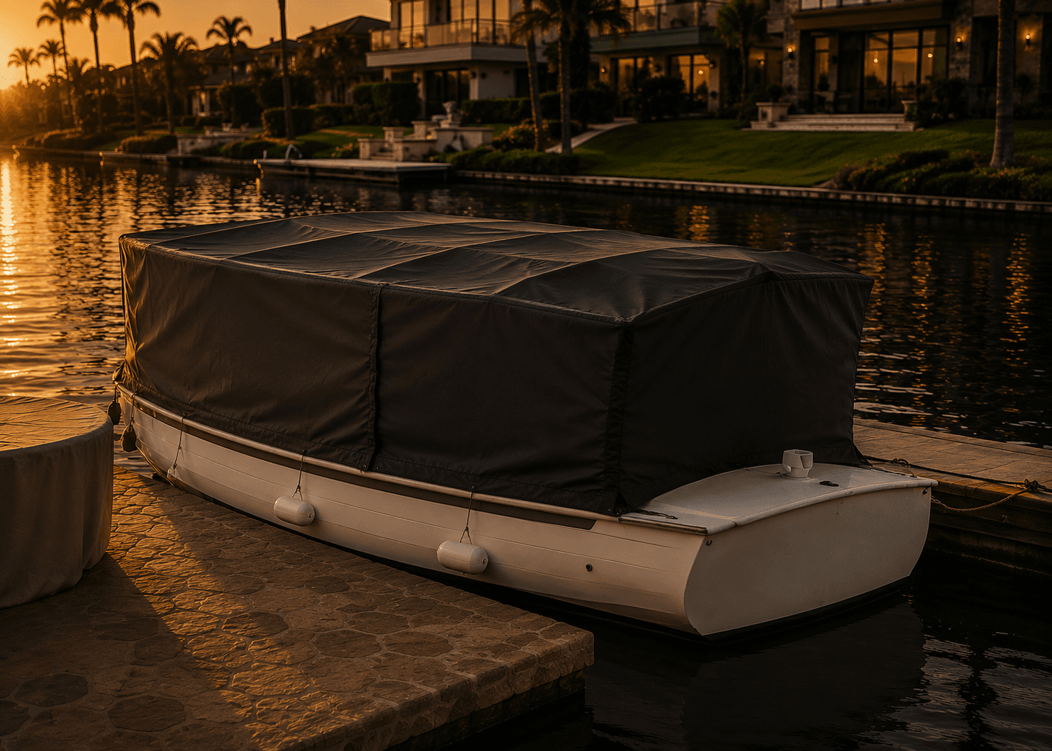 EBR Duffy full boat cover service at the harbor